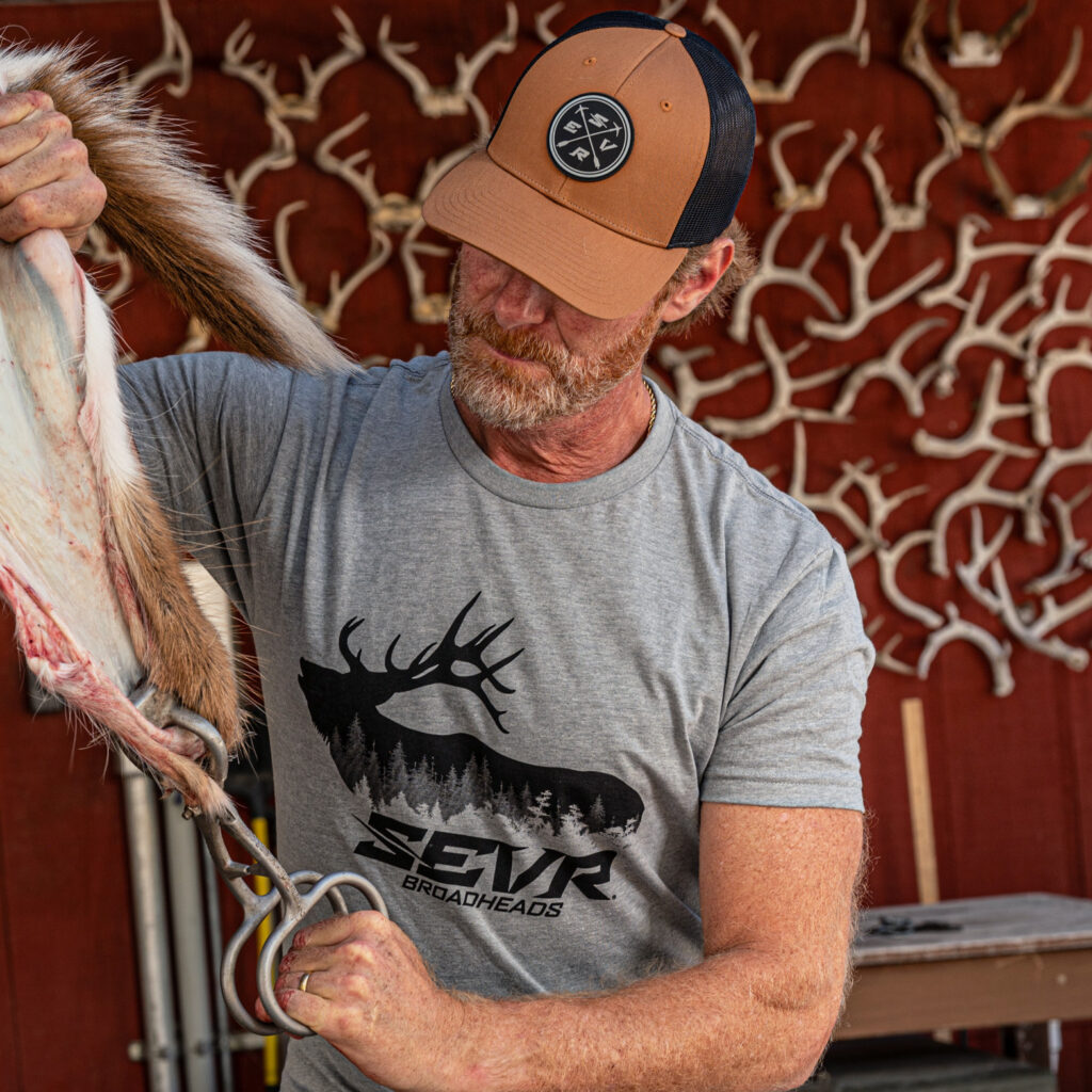 Forest Elk Tee Grey Men's Sevr Broadheads