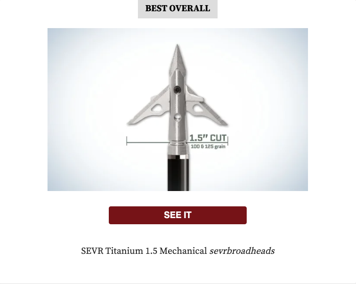 SEVR Titanium 1.5 // Rated Best Overall Broadhead For Elk 2023 Sevr