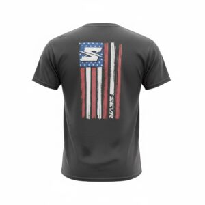 Red, White and SEVR Tee – Black